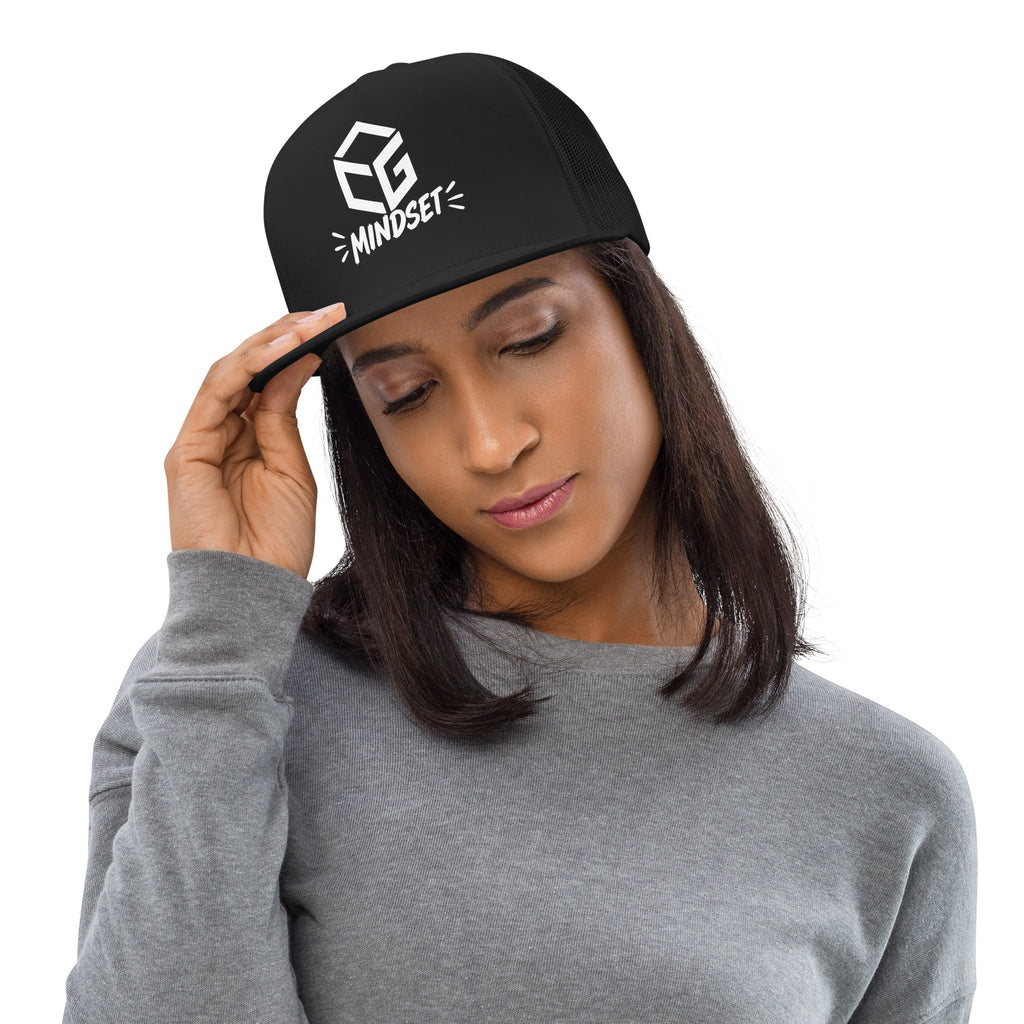 Casquette trucker noire CG Mindset, logo brodé, vue de face