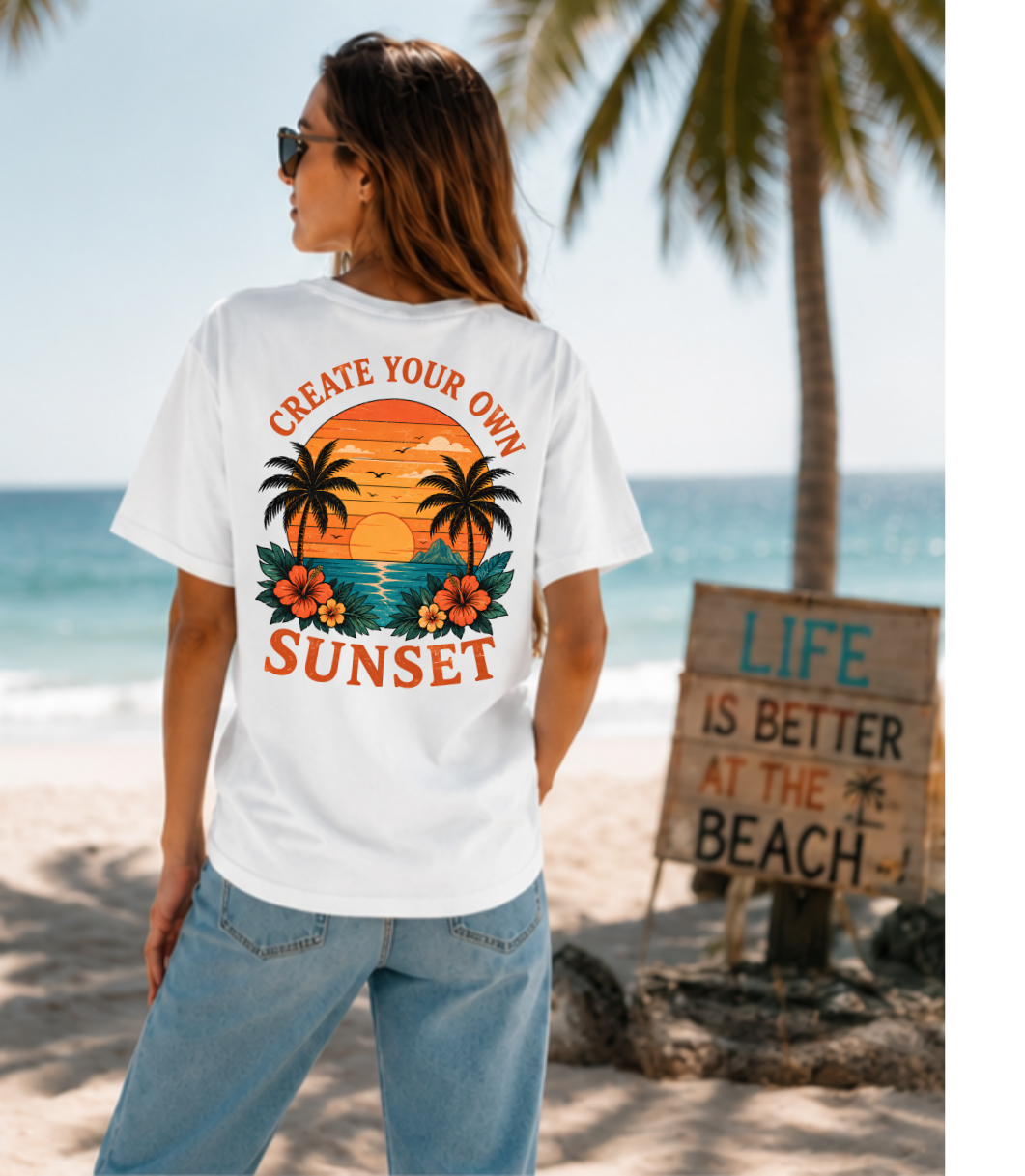 T-shirt Create Your Own Sunset (crée ton coucher de soleil) – Femmes
