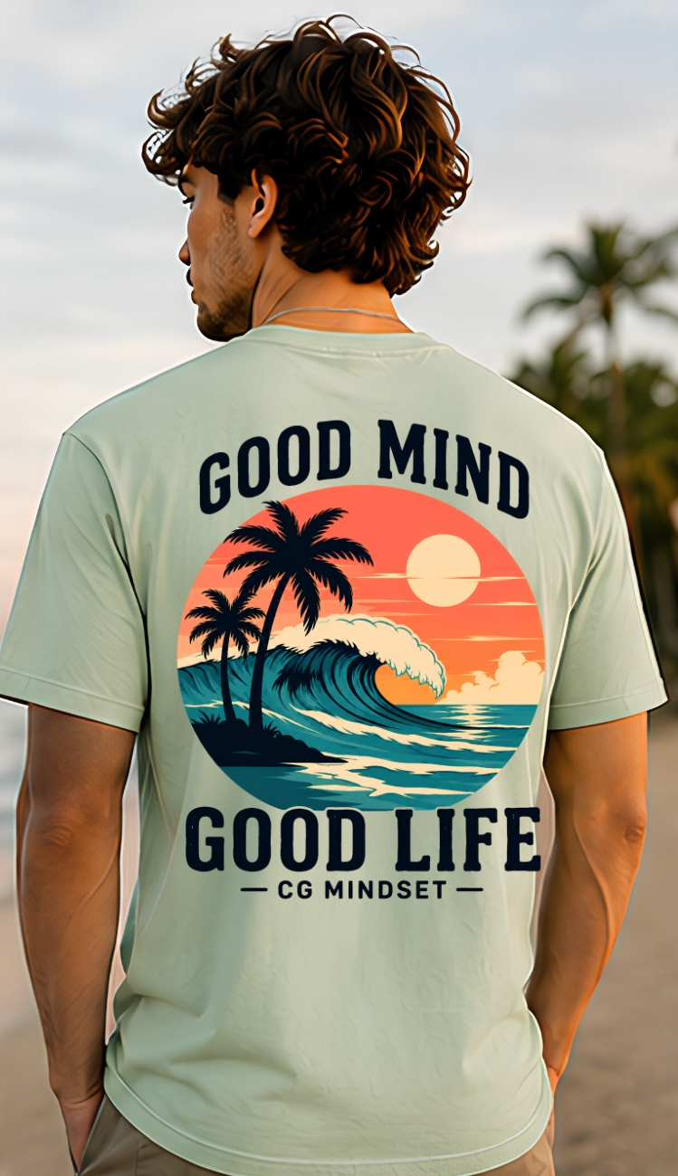 T-shirt Good Mind Good Life (bon esprit, belle vie) – Hommes