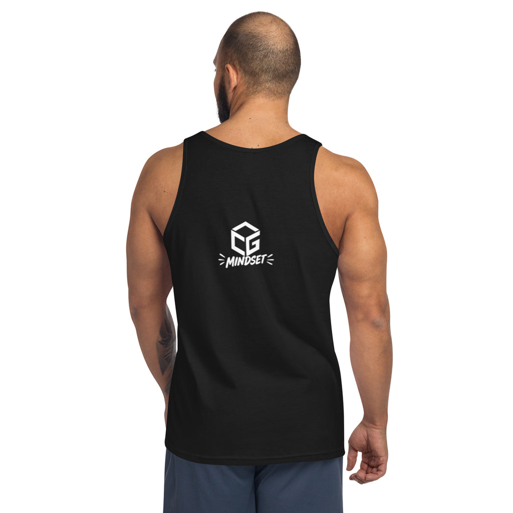 Débardeur homme noir CG Mindset imprimé ALIVE, vue de dos