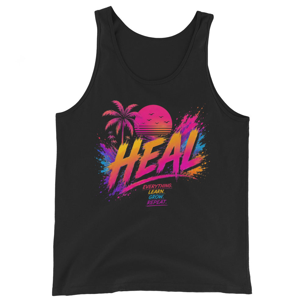Débardeur homme noir CG Mindset imprimé HEAL, vue de face