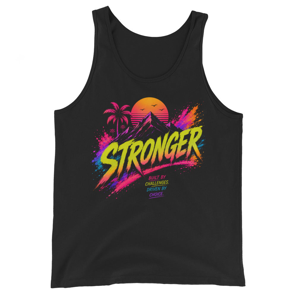 Débardeur homme noir CG Mindset imprimé STRONGER, vue de face