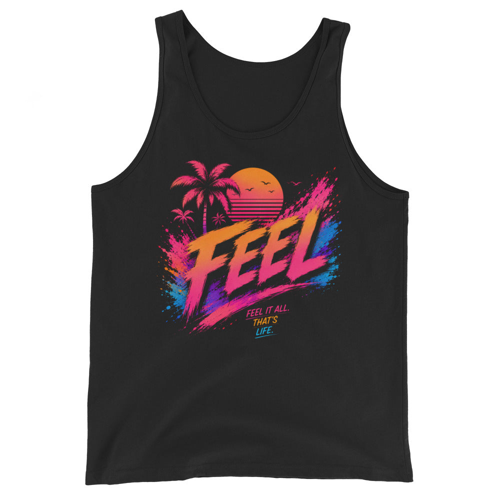 Débardeur homme noir CG Mindset imprimé FEEL, vue de face
