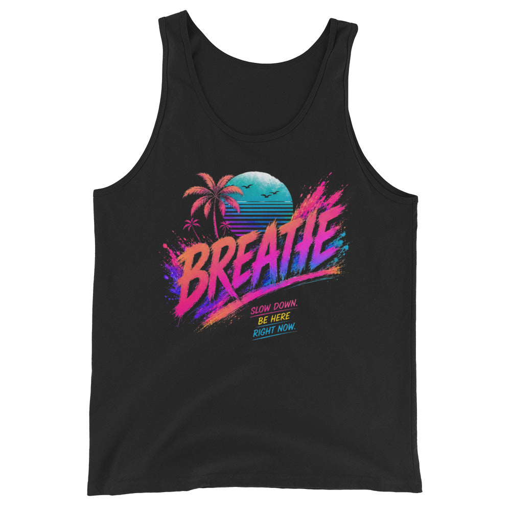 Débardeur homme noir CG Mindset imprimé BREATHE, vue de face