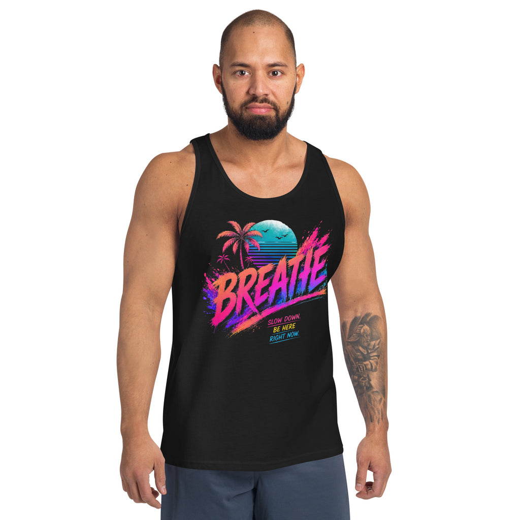 Débardeur homme noir CG Mindset imprimé BREATHE, vue de face